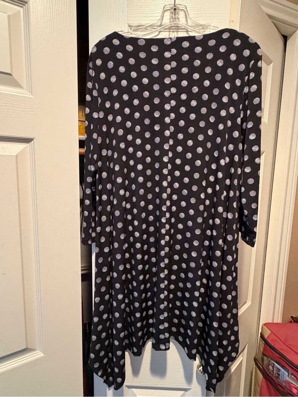 Chico's Black Midi Dress with White Polka Dots